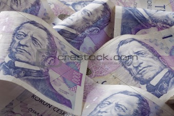pile of czech one thousand krona banknotes