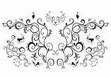 Abstract black floral ornament