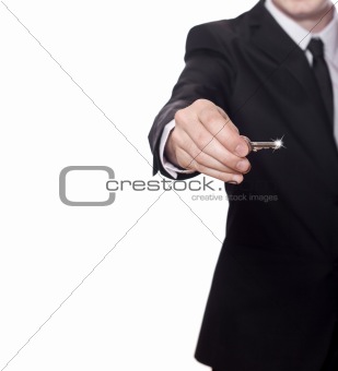 businessman has the key to success, copy space