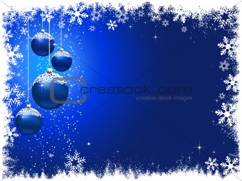 Snowy Christmas baubles
