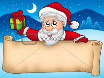 Banner with cute Santa Claus