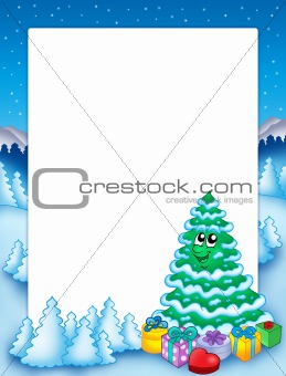Christmas frame with tree 2