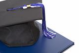 graduation cap and diploma isolated