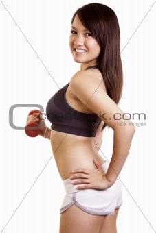 Young asian woman working out