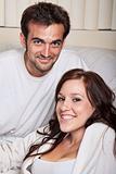 Young attractive caucasian twenties man-woman couple