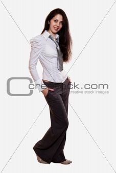 Young attractive brunette caucasian woman