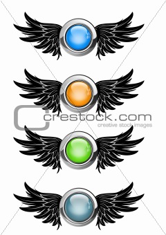 winged round buttons 
