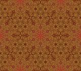 Seamless red and brown floral pattern