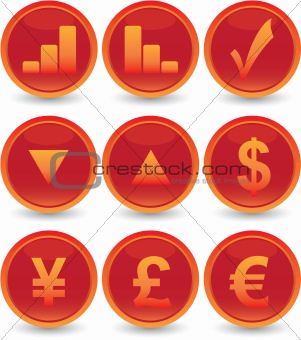 financial web icons set