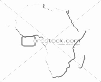 Africa 3D White Map