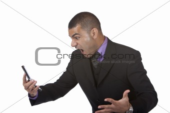 Business man screams because of stress