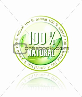 100% natural icon made in illustrator cs4