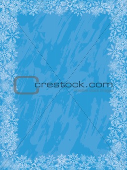 Winter grunge background with a snowflakes.