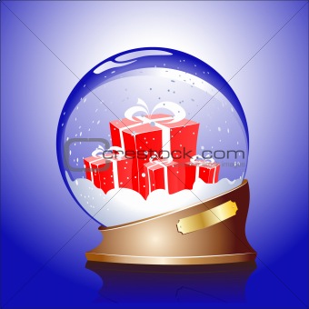 Winter sphere with a gifts
