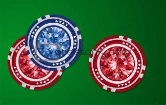Diamond poker chips vector