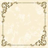 Grungy square vintage sepia frame