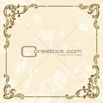 Grungy square vintage sepia frame