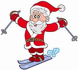 Skiing Santa Claus