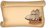 Parchment with old ship