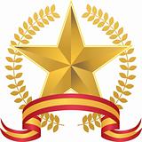 Gold Star with Wreath