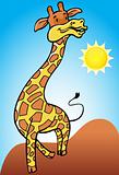 Giraffe with Desert Background