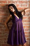 fashion chinese girl violet night gown