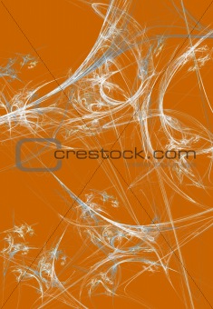 White Fractal Spider Web on an Orange  Background