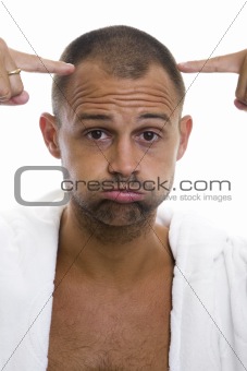 Man and his balding head