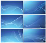 Abstract vector blue background set