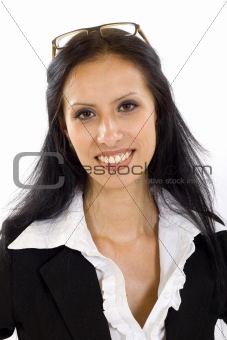 Caucasian girl with glasses