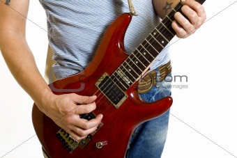 electric guitar being played