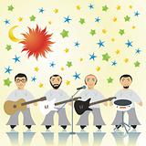 fully editable vector illustration of isolated  rock band ready to use