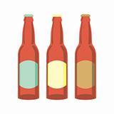 fully editable vector isolated beer bottles set