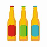 fully editable vector isolated beer bottles set