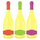fully editable vector isolated champagne bottles set  ready to use