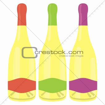 fully editable vector isolated champagne bottles set  ready to use