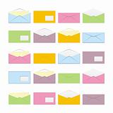 fully editable vector isolated colored envelopes ready to use