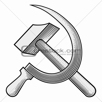 Sickle and hammer vector
