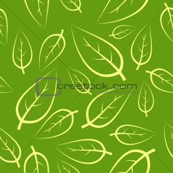 Fresh green leafs seamless pattern