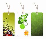Set of various paper tags