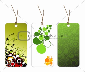 Set of various paper tags