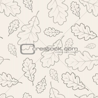 Oak leafs seamless pattern