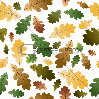 Oak leafs seamless pattern