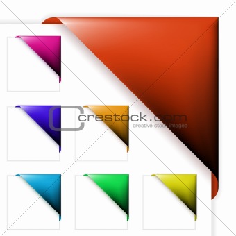 Set of colorful corner ribbons