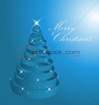 Blue abstract christmas tree
