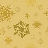 Winter - golden christmas seamless pattern
