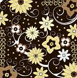 Floral pattern with swirls