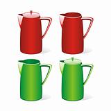 fully editable vector illustration of isolated kettles ready to use