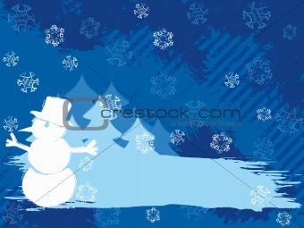 Horizontal grungy winter background in dark colors