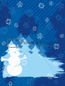 Vertical grungy winter background in dark colors